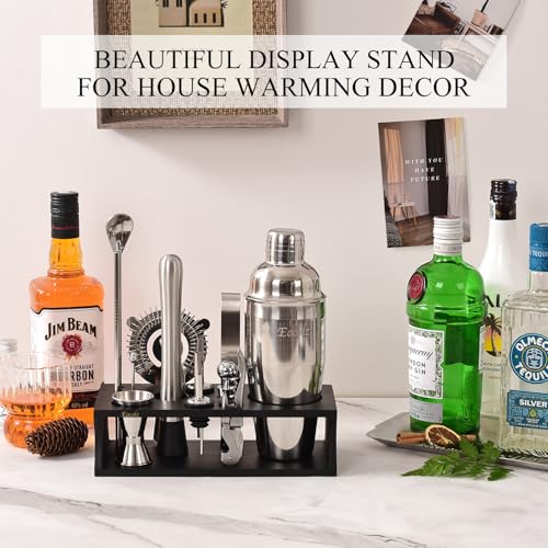 Bartender Kit Cocktail Shaker Set with Stand 17-Piece Bar Tool Bar Set for Drink Mixing Home Bartending Kit Bar Cart Acces...