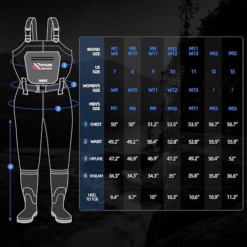 PROBITE Upgraded 210D Nylon Chest Waders with Boots - Waterproof PVC Fishing & Hunting Waders for Men, Breathable Wading Gear