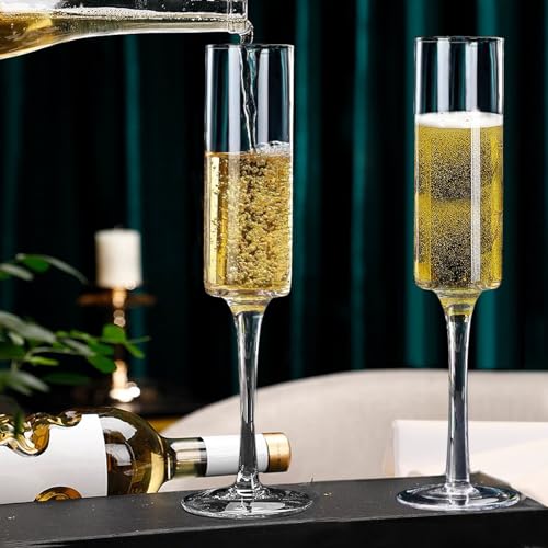 Ufrount Champagne Flutes 5oz,Clear Champagne Glasses Set of 8,Classic Sparkling Glasses Prosecco Toasting Champagne Flute ...