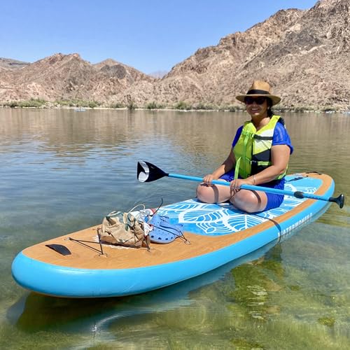 Women's Paddle Board 10'6 Inflatable Stand UP Paddle Board & Accessory Package Including Adjustable SUP Paddle, Stylish Ba...