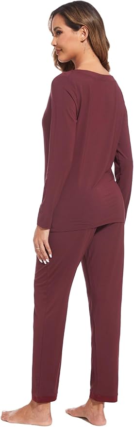 GYS Viscose from Bamboo Women's Pajama Sets Super Soft Long Sleeve Sleepwear Comfy Winter Pjs Sets S-4X
