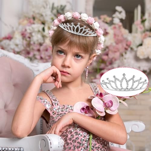 COODHI 12PCS Tiaras Silver Metal Sparkly Glitter Rhinestone Crown Headbands Wedding Prom Birthday Party Princess Hair Tiar...