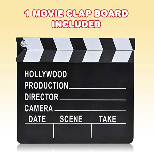 ArtCreativity Movie Clapboard, Hollywood Movie Theme Party Decorations, Academy Awards Party Supplies and Film Décor, Slat...