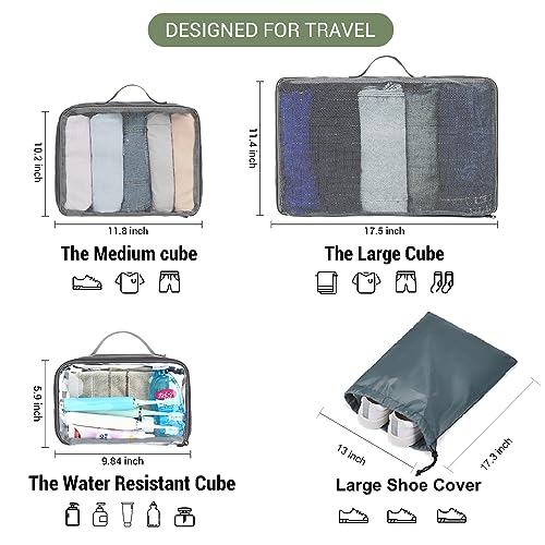 MOLNIA 50L Expandable Travel Backpack for Men Women, Carry On Backpack Airline Approved, Suitcase Backpack with Packing Cu...