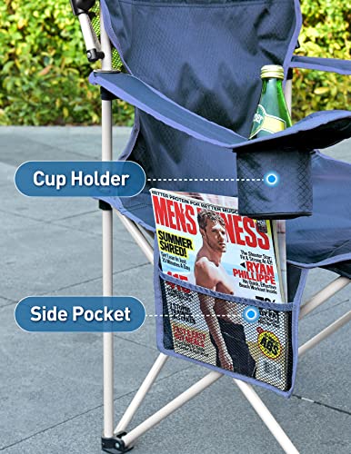 Docusvect Beach Chair with Canopy Shade, Folding Camping Chair with Canopy with Cup Holder, Side Pocket for Camp, Beach, T...
