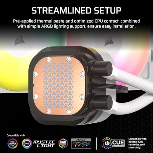 CORSAIR Nautilus 360 RS ARGB Liquid CPU Cooler – 360mm AIO – Low-Noise – Direct Motherboard Connection – Daisy-Chain – Int...