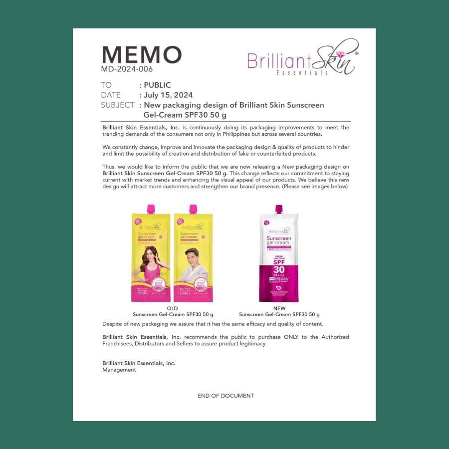 Brilliant Sunscreen Gel-Cream, SPF 30, 2 Pack