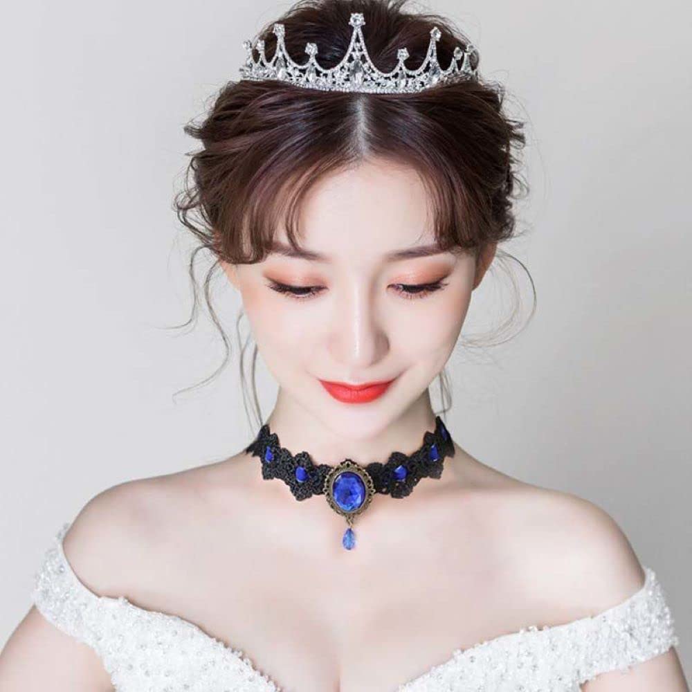 AOCHEE Black Lace Choker Necklace Lace Gothic Choker for Women for Halloween Weeding Costume Party Prom Vampire Choker (Green)