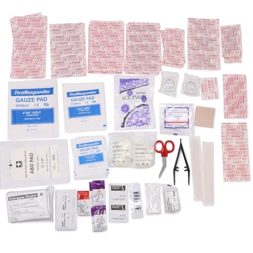 DMI 298-Piece Complete Emergency First Aid Kit, Treats Pain, Swelling, Cuts, Scrapes & Burns, Complete First Aid Guide Inc...