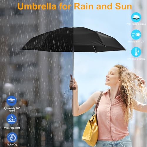 G4Free Mini Travel Folding Umbrella for Purse, Compact UPF 50+ UV Protection Sun & Rain Small Umbrella, Lightweight Portab...