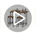 CHOEZON Bar Table and Stool Set, 39.4'' Folding Dining Table with 2 Stools, Industrial Style, for Restaurant, Living Room,...