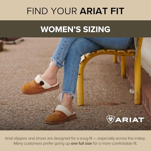 ARIAT Women's Jackie Square Toe Embossed Tooling Warm Soft Comfortable Genuine Full-grain Leather Slippers