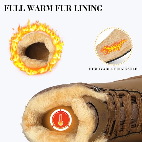 Eagsouni Womens Mens Barefoot Boots | Waterproof Winter Snow Boots | Warm Ankle Booties with Arch Support | Wide Width Hik...