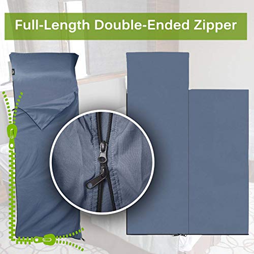 Frelaxy Sleeping Bag Liner, XL Travel Sheet & Camping Sheet for Backpacking, Hotel, Hostels & Traveling, Comfy & Easy Car...