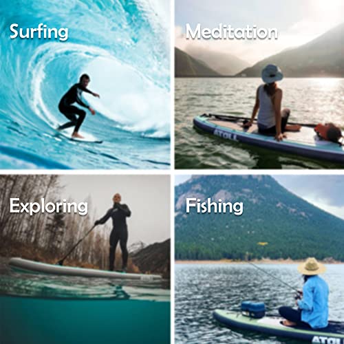 Atoll Inflatable Paddle Board with Premium SUP Stand Up Paddle Board Accessories & Back Pack, Non-Slip Comfort Deck for Un...