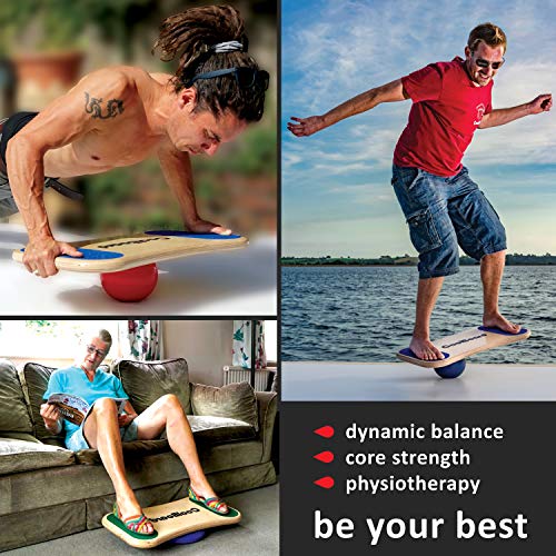 CoolBoard on Ball - The Ultimate Balance Board & Core Strength Trainer – Perfect for Surf, Snowboard, Physical Therapy, Fu...
