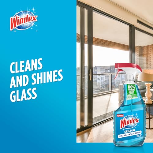 Windex Glass and Window Cleaner Spray Bottle, Packaging Designed to Prevent Leakage and Breaking, Surface Cleaning Spray, ...