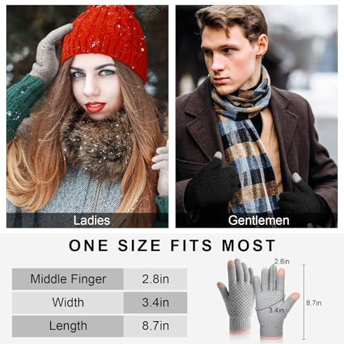 Clothirily Winter Gloves for Women, Touch Screen Gloves with Thermal Soft Lining, Elastic Cuff Winter Gloves for Cold Weather