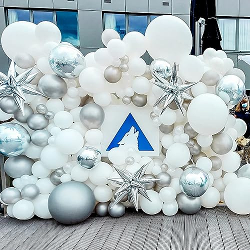 RUBFAC White Balloons 120pcs 12 Inches Latex Balloons for Birthday Baby Shower Engagement Bridal Shower Party Wedding Part...
