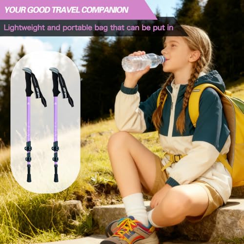 Yourjoy Hiking Trekking Poles, 2 Pack Anti Shock, Adjustable, Collapsible Hiking Poles for Trekking or Walking, Lightweigh...