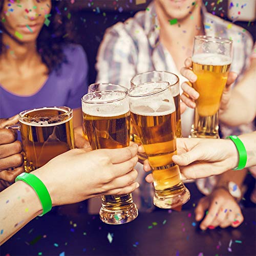 Ouchan Plastic Event Wristbands Neon Green - 500 Pack Vinyl Wristbands for Parties
