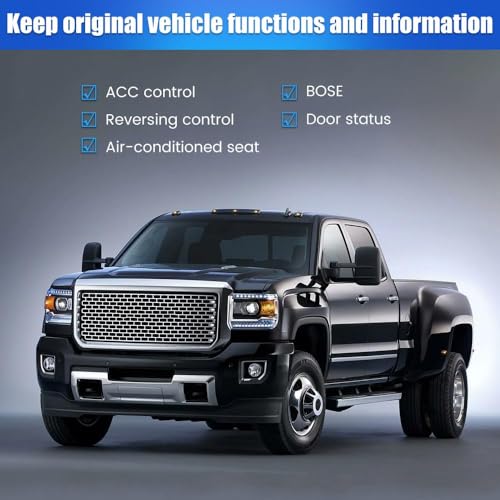 Junsun 4Core 64GB ROM Car Radio Stereo for Chevy Silverado GMC Sierra 2007-2013, Android 13 with CarPlay Android Auto Blue...