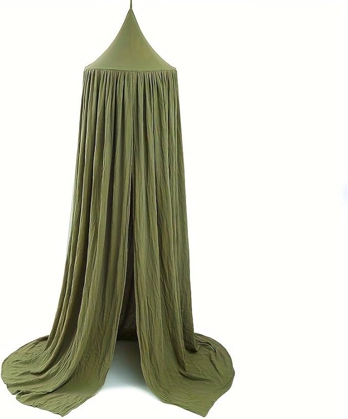 Vhaso Cotton Kids Bed Canopy, Nursery Room Baby Crib Hanging Curtain Mosquito Net Hideaway Bedding Children Reading Nook D...