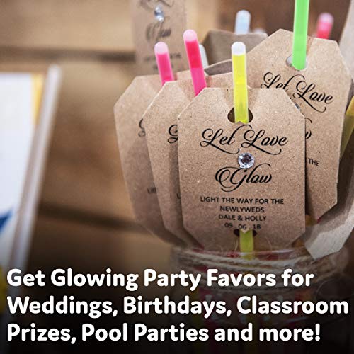 PartySticks Glow Sticks Party Supplies 100pk - 8 Inch Glow in the Dark Light Up Sticks Party Favors, Glow Party Decoration...