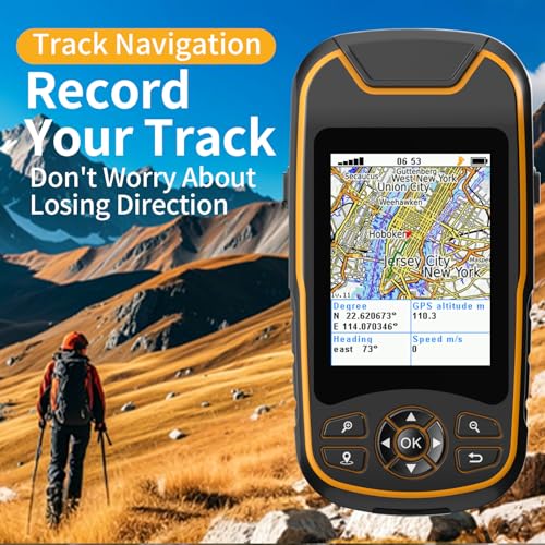 Handheld GPS for Hiking, Rugged and Waterproof Handheld GPS Navigator, 3.2" Sunlight Readable Screen, Compact Satellite Ha...
