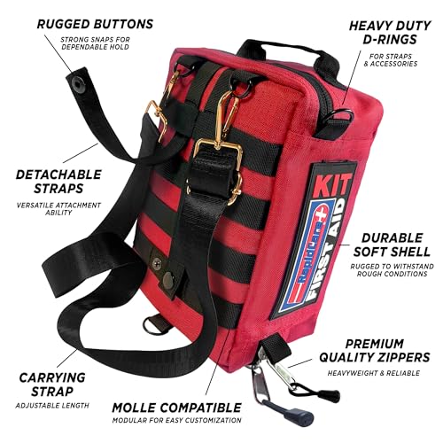 Rapid Care First Aid Kit – 300+ Piece Emergency Medical Kit with Bonus 95-Piece Travel Pack – Outdoor, Workplace, and Home...