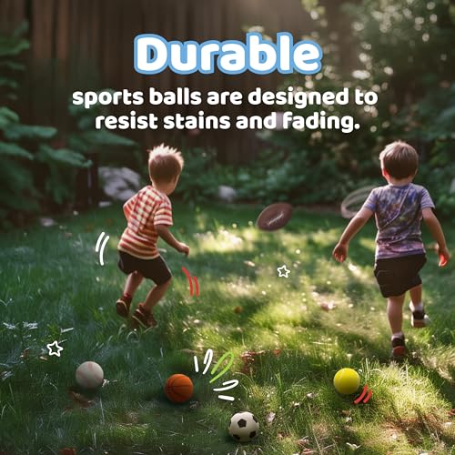 Neliblu Set of 5 Foam Balls for Kids - Toddler Toys Set with Soccer, Basketball, Football, Baseball, and Tennis - Soft Ind...