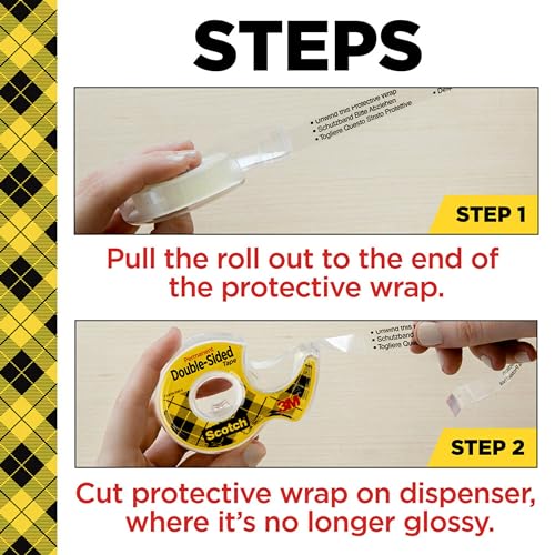 Scotch Permanent Double Sided Tape, Card Making and Holiday Scrapbooking Supplies, Alternative to Gift Wrap Tape for Wrapp...