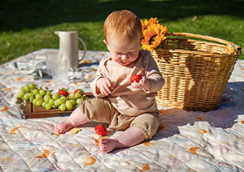 Shwally The Picnic Mat - Indoor/Outdoor Rug with Hand-Drawn Designs - Machine Washable, Water Resistant, Durable & Wipeabl...