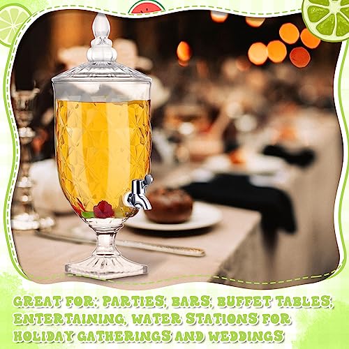 Bokon 1.3 Gallon Drink Dispensers for Parties Crystal Iced Beverage Dispenser with Stand and Spigot, Glass Liquid Containe...