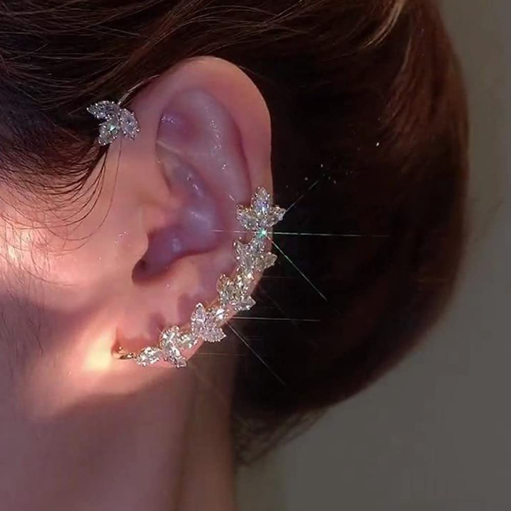 ZuDaling 2PCS Earrings Hook Without Pierced Ear Bone Clip Ear Clip (Silver Ear Clips)