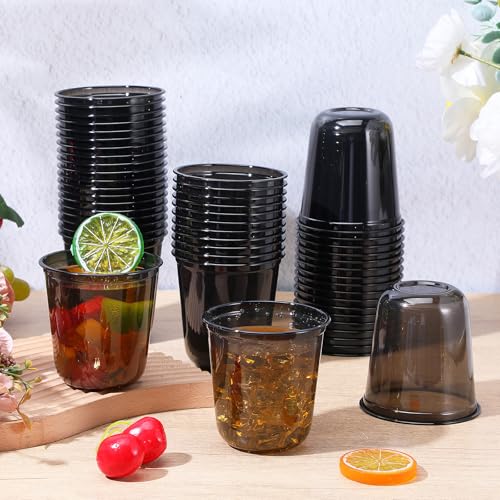 AojSup 50 Pcs Disposable Stemless Glasses 12 oz Crystal Plastic Wine Glasses Clear Classic Pet Cup for Meeting Weddings Bi...