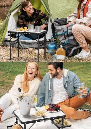 Titanker Folding Camping Table Small 2ft, Small Camp Table Portable with 50% Extra Space, Folding Picnic Table, Portable B...