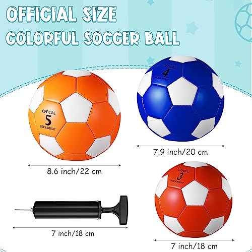 Libima 12 Pcs Soccer Balls with Pump Official Size 3/4/5 Soccer Ball Bulk for Child Adult School Sport Training Practice Christmas Operation
