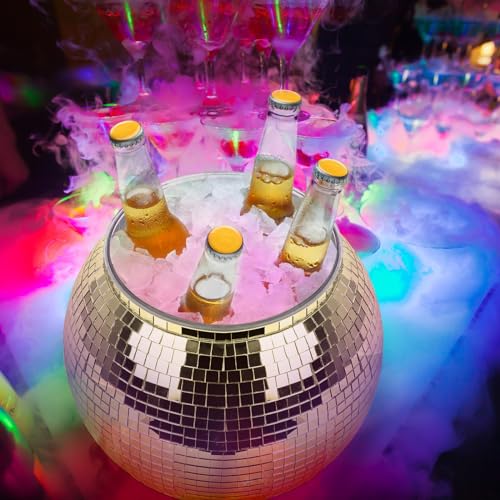 Disco Ball Ice Bucket Beverage Tubs Disco Ball Cup for Parties Large Retro Drink Bucket for Beer Cocktail Wine Champagne C...