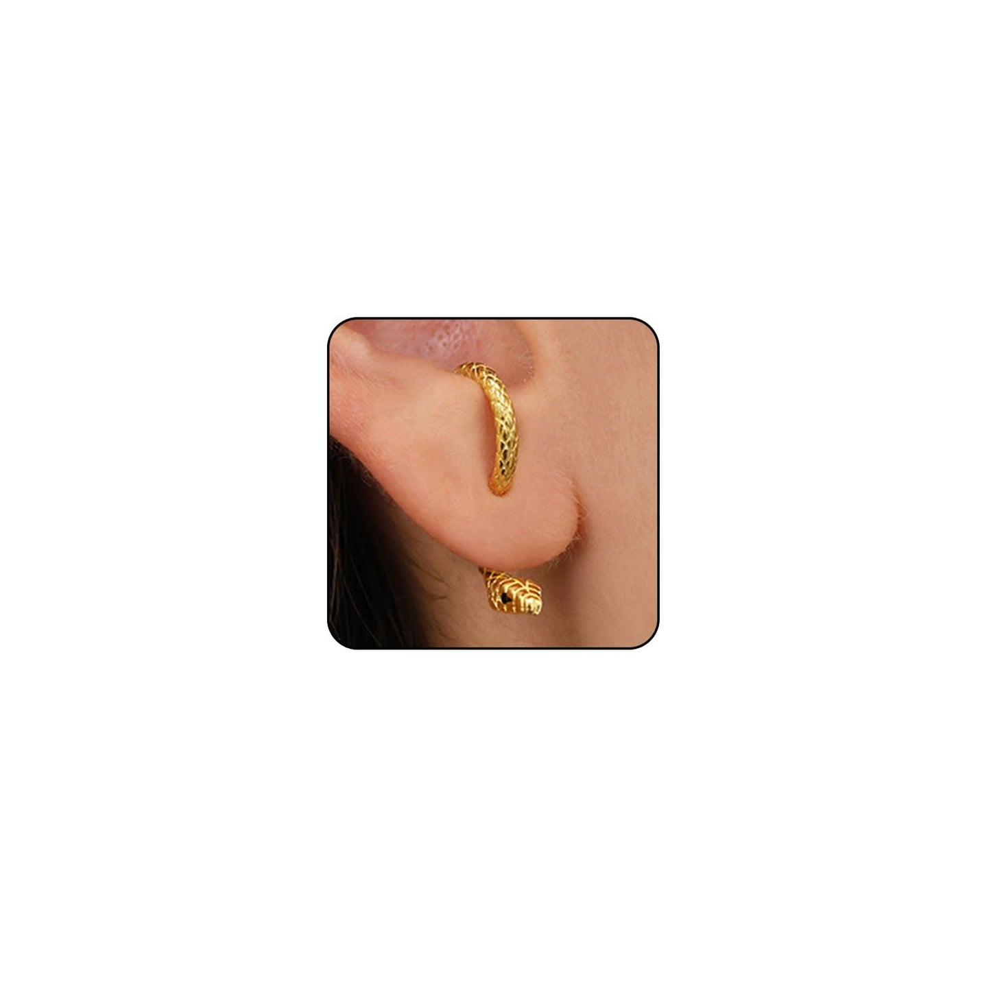 Gold Snake Earrings for Women Silver Snake Dangle Earrings Black Snake Drop Earrings Snake Jewelry Halloween Goth Earrings Punk Snake Accessories Gothic Earrings Sperppent Edgy Grunge Earrings (Style B - Gold)
