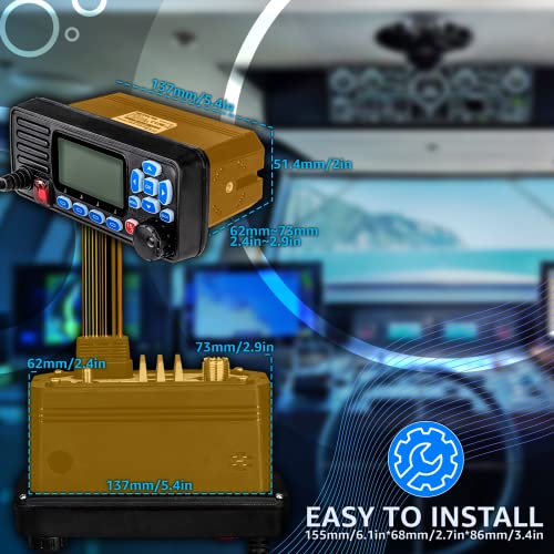 Retevis RA27 Fixed Mount Marine Radio with GPS and DSC, IP67 Waterproof, Long Range, Emergency NOAA Weather, All Internati...
