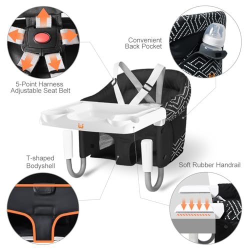 MTWML Hook On High Chair with Tray,Portable Baby High Chair That Attaches to Table,Clip On Fast Table Seat for Babies and ...