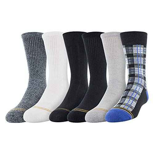 GOLDTOE boys Total Package Crew Socks, 6-pairs
