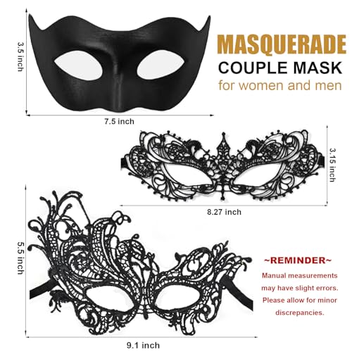 MYMENU Masquerade Masks for Women Couple Men Venetian Mask Halloween Carnival Mask for Party Prom Costume