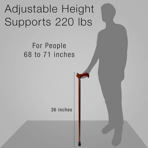 Handcrafted Wood Walking Stick for Men and Women - Fashionable Derby Cane - 36 Inches