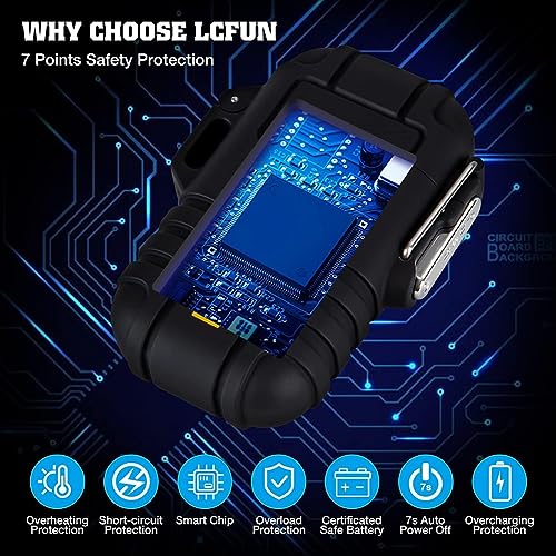 LcFun Electric Lighter Windproof Dual Arc USB Rechargeable Flameless Plasma Lighters Waterproof Matches for Camping Hiking...