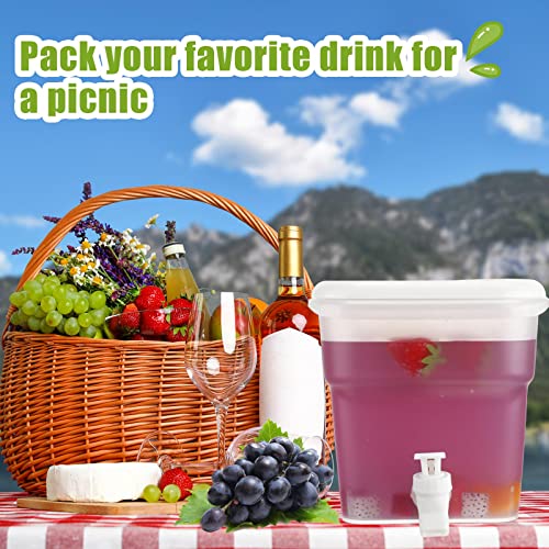 Mumufy 3 Pcs 1.32 Gallon Plastic Drink Dispensers for Parties Beverage Dispenser with Spigot for Fridge Christmas Party Su...