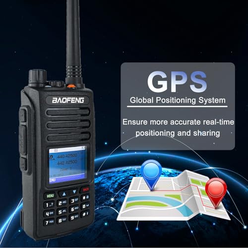 BAOFENG DMR DM-1702 Radio GPS AES265 Encryption Ham Radio Digital Analog DMR Radio Time Slot Tier I & II 1024CH Radio Dual Mode with 48cm/18.89in Tactical Antenna
