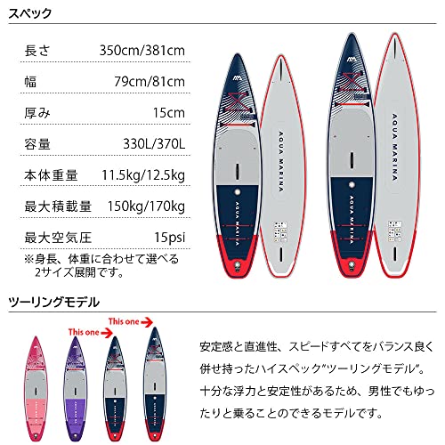 Aqua Marina Hyper 11’ 6’’ Touring Series Inflatable Stand Up Paddle Board