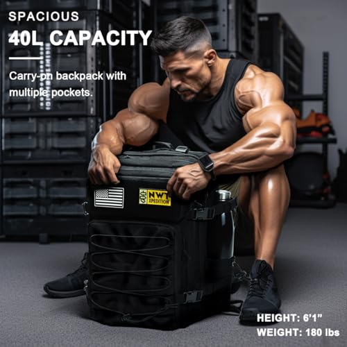 NWT XPEDITION Military Tactical Backpack,Sturdy Work & Molle Laptops Rucksack,Army Pack for Hiking Camping Travel Fishing ...